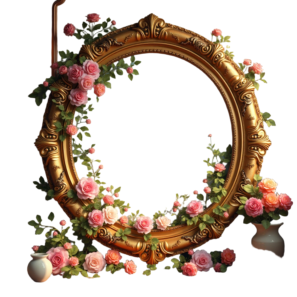 Golden Floral Frame